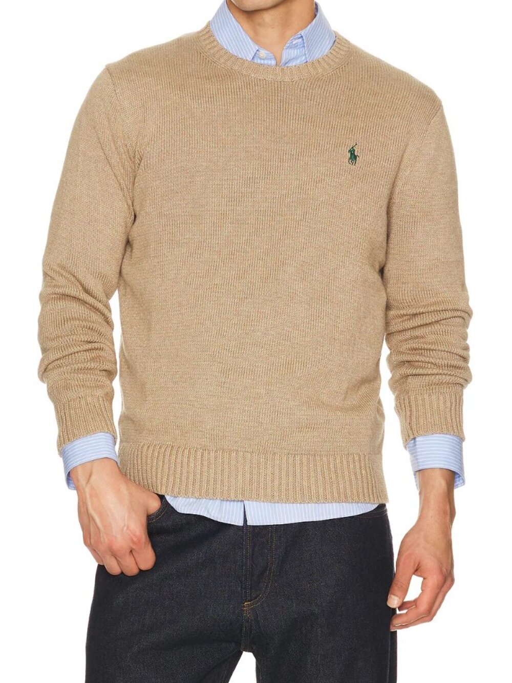 NWT New Polo Ralph Lauren Cotton Crew Neck Sweater In Bronze Melange Size XL